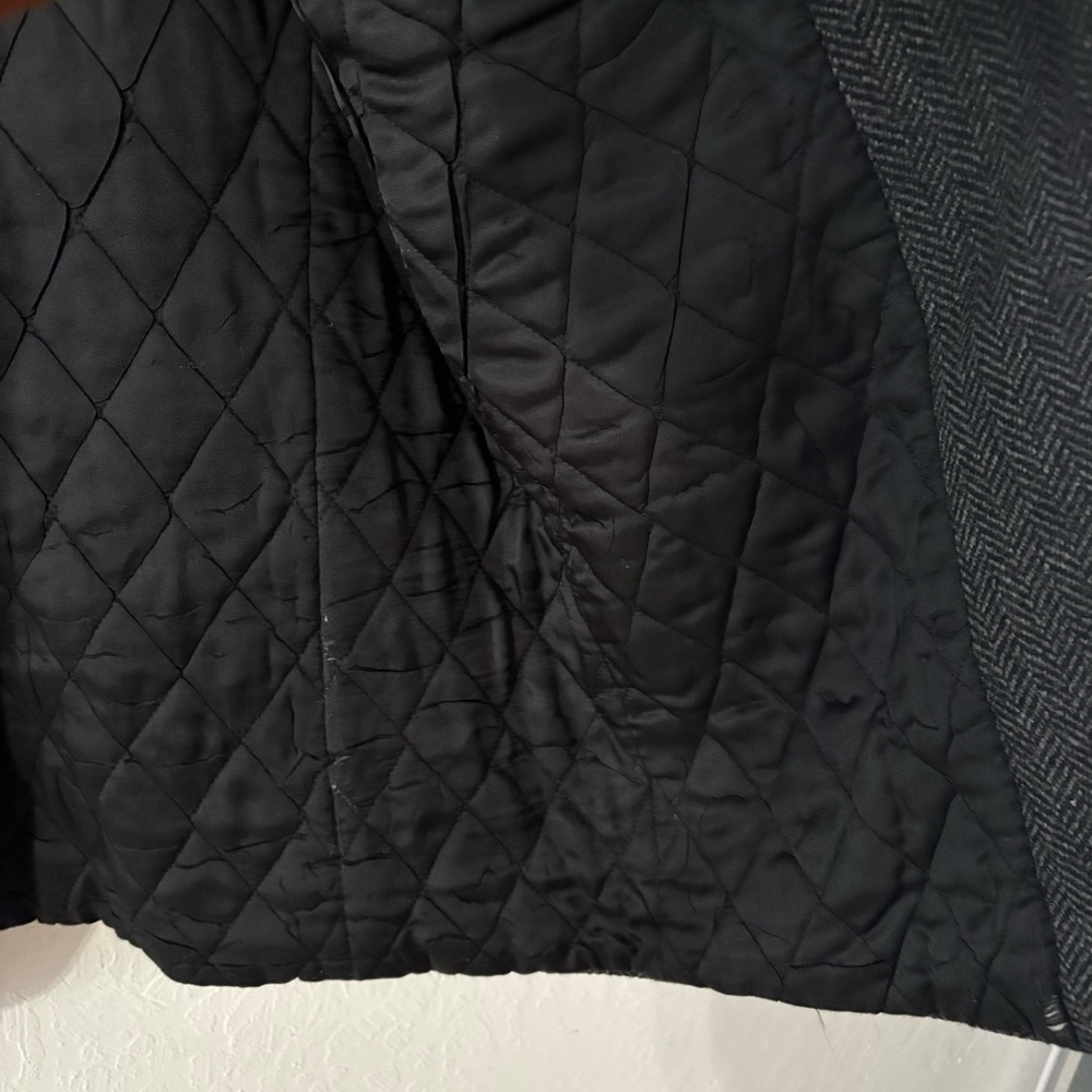 L.L. Bean Wool Thinsulate Sport Coat Mens L Tall Charcoal Herringbone Made USA - Picture 11 of 12